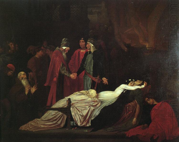 The Reconciliation of the Montagues and Capulets over the Dead Bodies of Romeo and Juliet, Lord Frederic Leighton